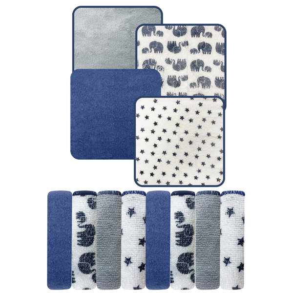 Modern Baby 8 Pk Washcloth Elephant Grey Wayfair